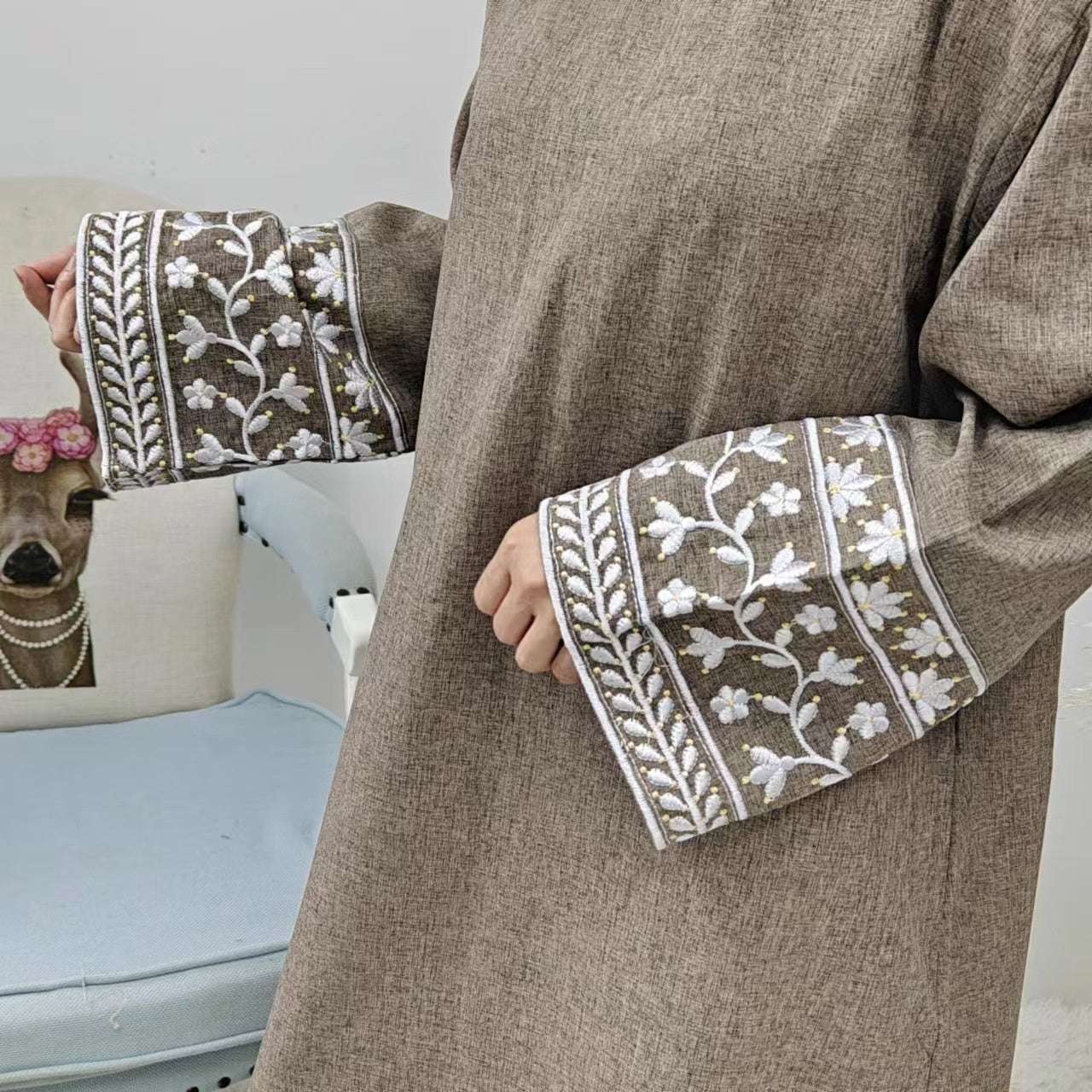 EMBROIDERED ABAYA DRESS