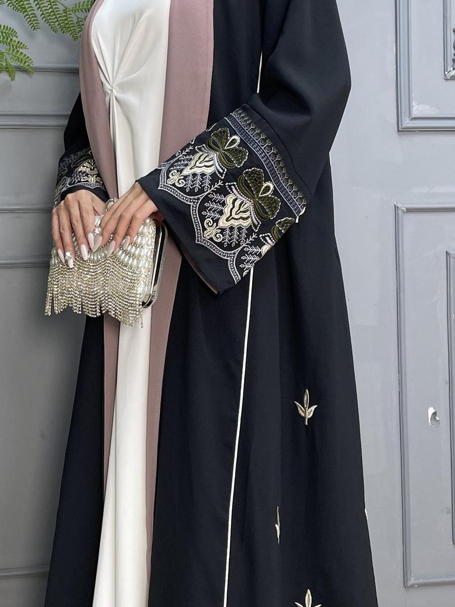 MAYSA EMBROIDERED OPEN ABAYA