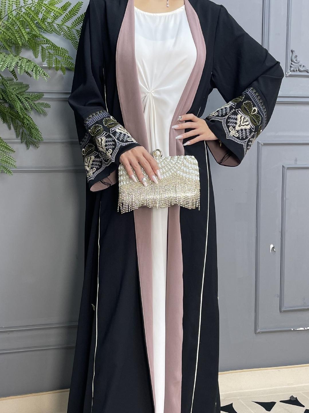 MAYSA EMBROIDERED OPEN ABAYA