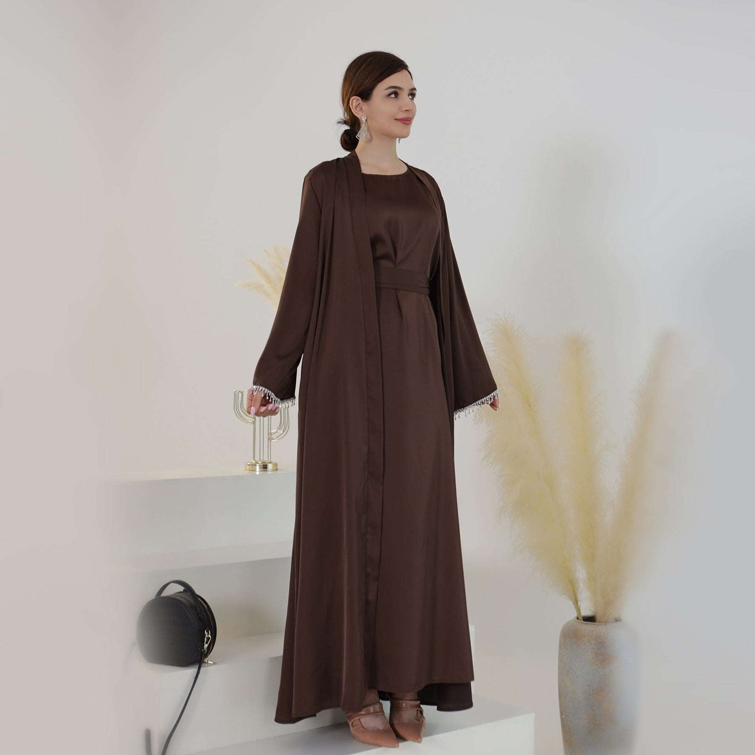 Modest Eid Dresses collection, OPen abayas, abayas, Modets Clothing Hallafa