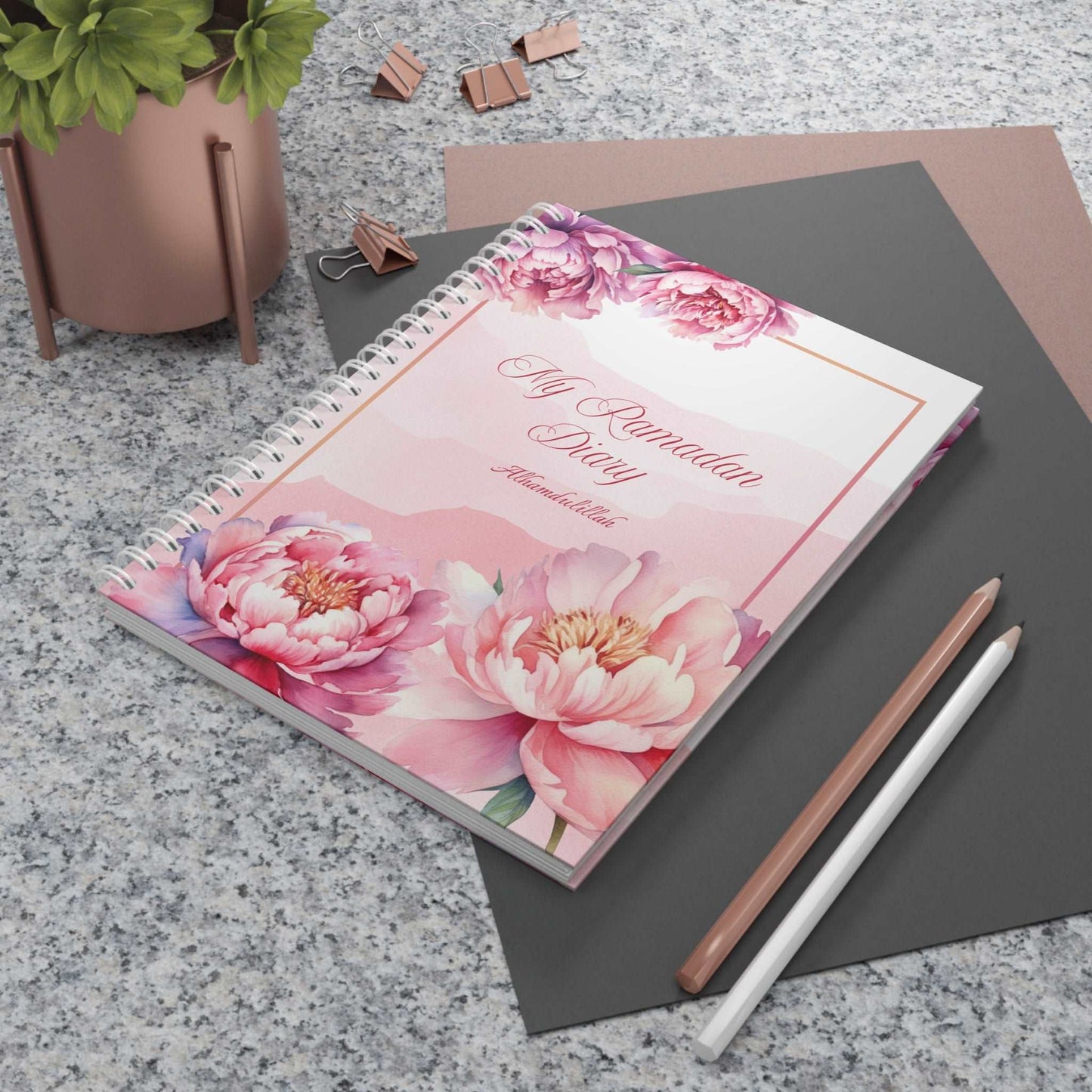 RAMADAN DIARY PINK SPIRAL NOTEBOOK