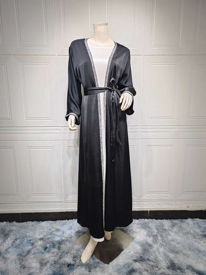 GLAMOUR OPEN ABAYA WITH INNER DRESS