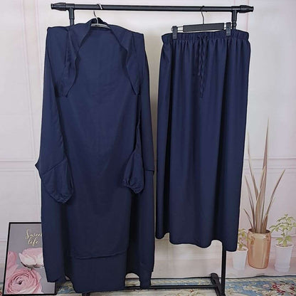 Blue two piece jilbab, muslim prayer dress