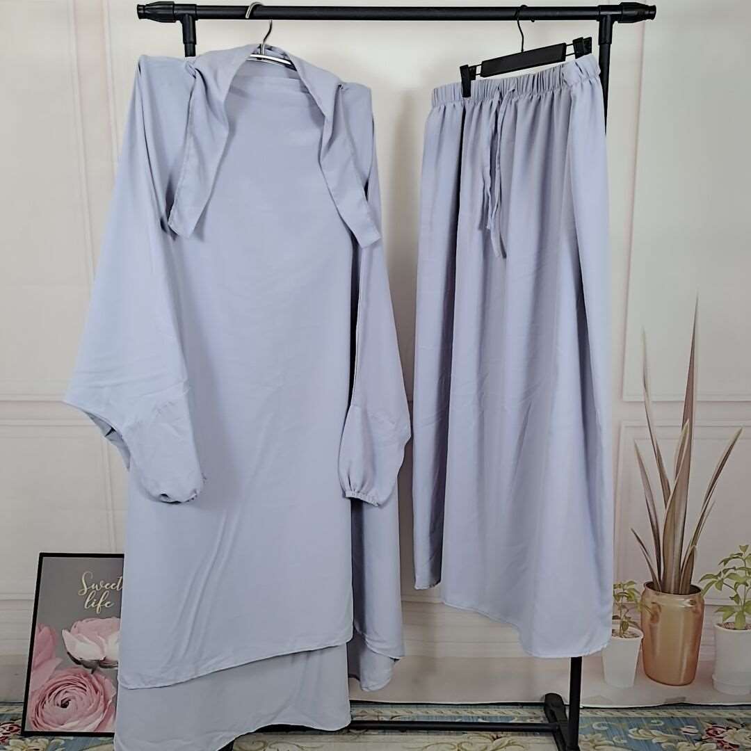 Grey two piece jilbab