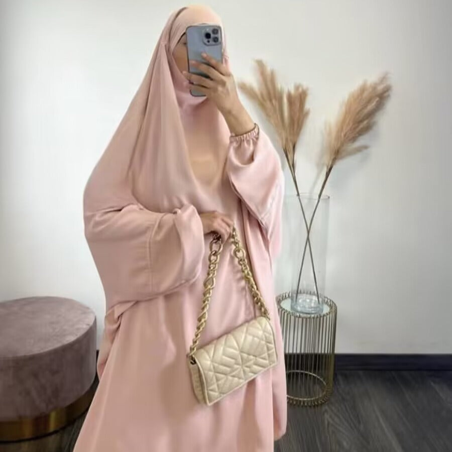 Pink 2 piece jilbab