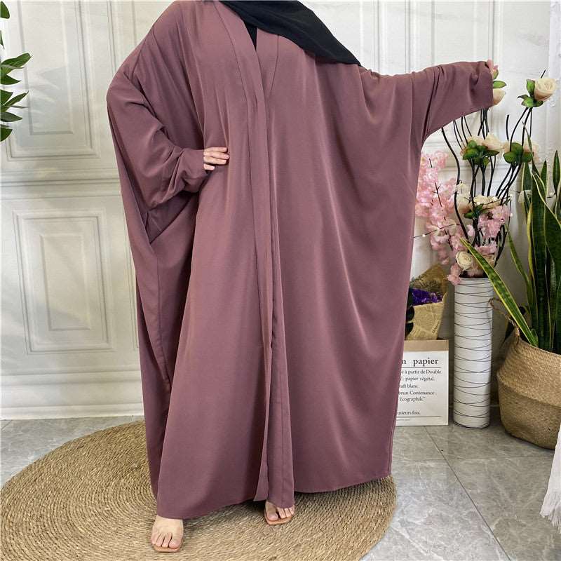 Purple Butterfly Open Abaya with popper buttons 