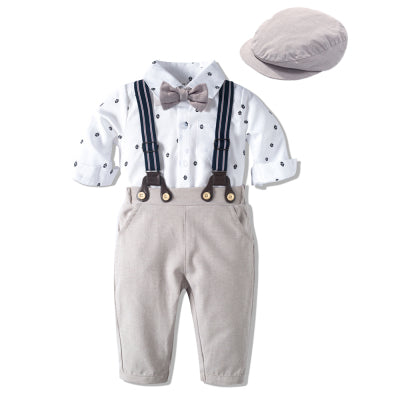 Baby Boy S56 Gentleman set - Hallafa Be the trendsetter! Dress your little man in the Baby Boy S56 Gentleman Set and let him define the new fashion trend. With its long sleeve shirt, trousers and cap, your little man will be looking sharp! An essential for any stylish wardrobe! Material: Cotton Note: As you know, the different computers display colors differently, the color of the actual item may vary slightly from the following images. #