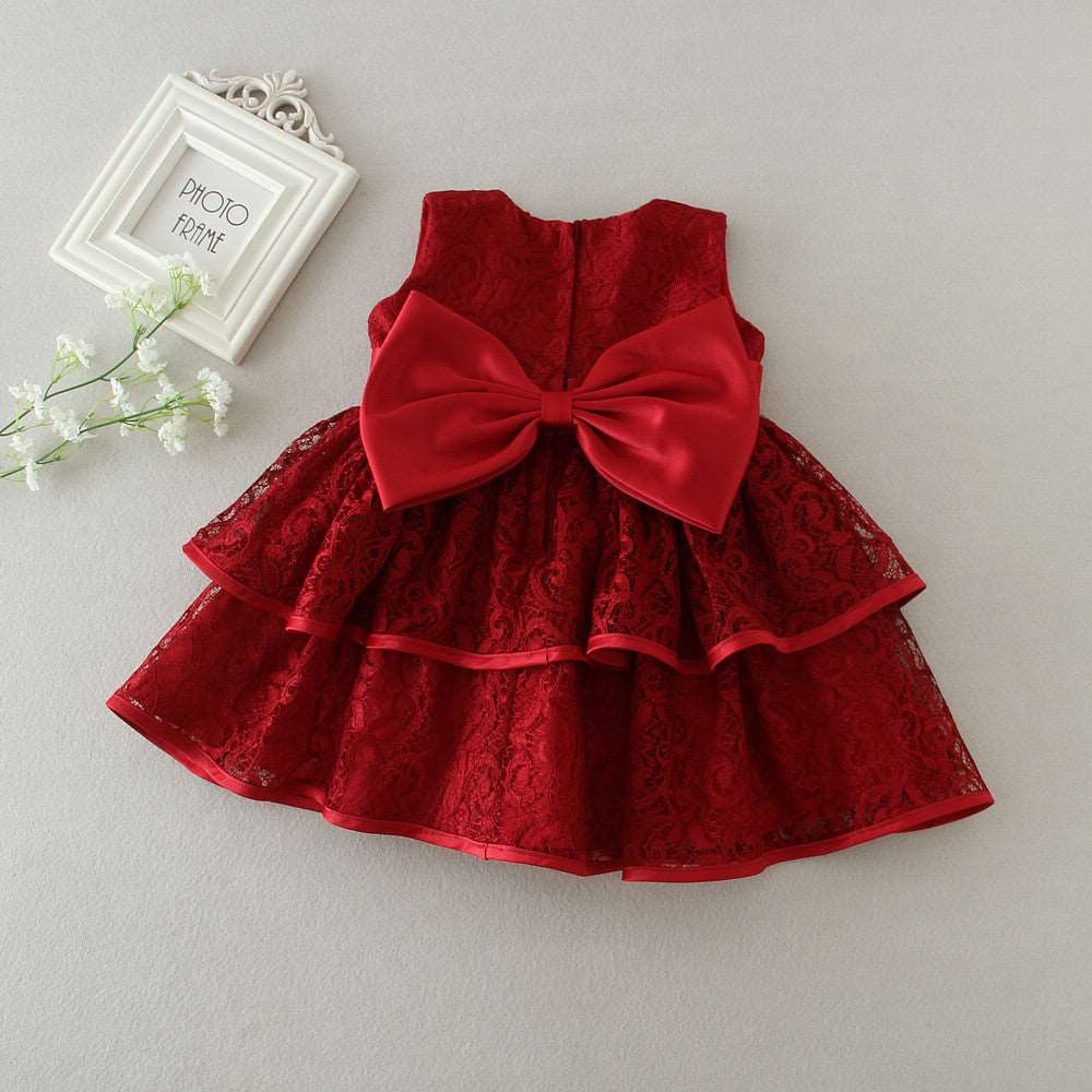 Baby girl dress with bow - Hallafa This Baby Girl dress with bow is perfect for any special occasion! · Color: Red, White #