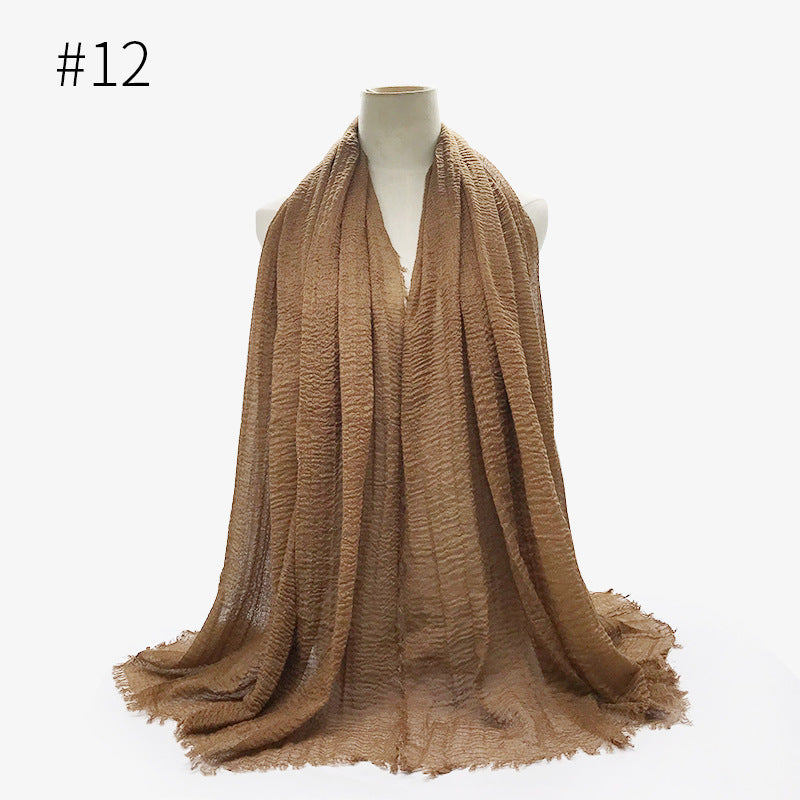 brown Cotton bubble scarf/hijab