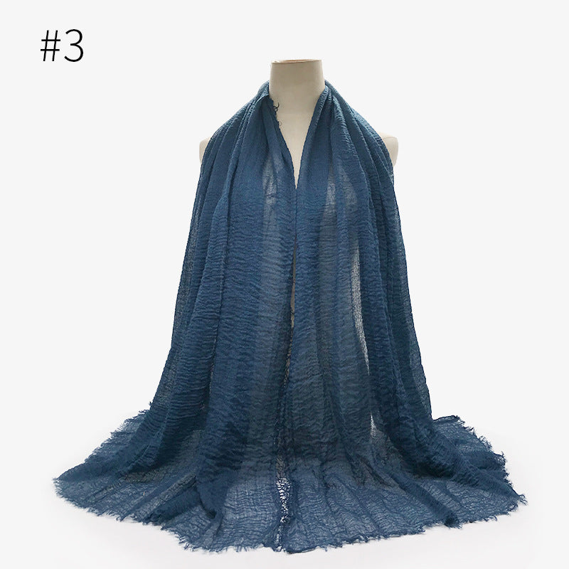 dark blue Cotton bubble scarf/hijab