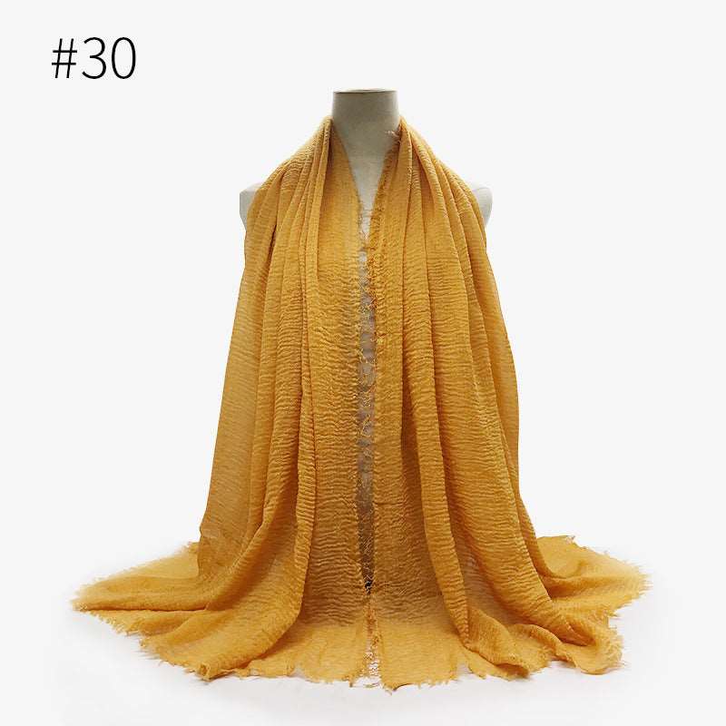 Mustard yellow Cotton bubble scarf/hijab