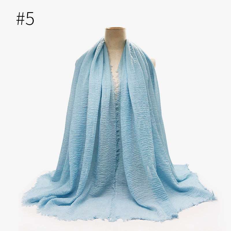 Sky blue/ light blue Cotton bubble scarf/hijab