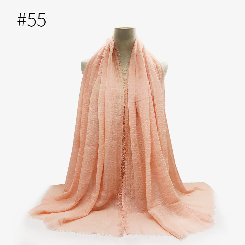 soft peach Cotton bubble scarf/hijab