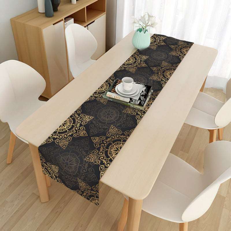 Eid mubarak decorative tablecloth - Hallafa Gather family and friends around the table for memorable Ramadan & 'Eid festivities - Choose from 21 beautiful designs to suit your tastes. · Material: Linen with brushed base. #