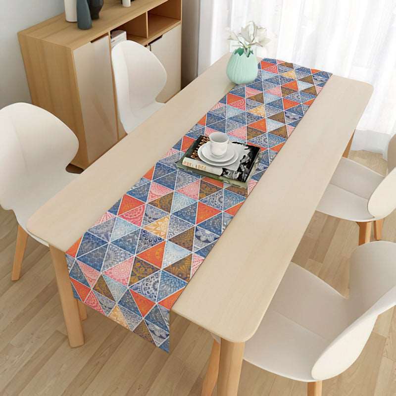 Eid mubarak decorative tablecloth - Hallafa Gather family and friends around the table for memorable Ramadan & 'Eid festivities - Choose from 21 beautiful designs to suit your tastes. · Material: Linen with brushed base. #