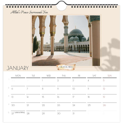 Stay organized and spiritually connected with our beautifully designed Islamic Wall Calendar. Featuring all the significant Islamic dates, including Ramadan, Eid al-Fitr, Eid al-Adha, Ashura, and many more, this calendar ensures you never miss a special occasion.