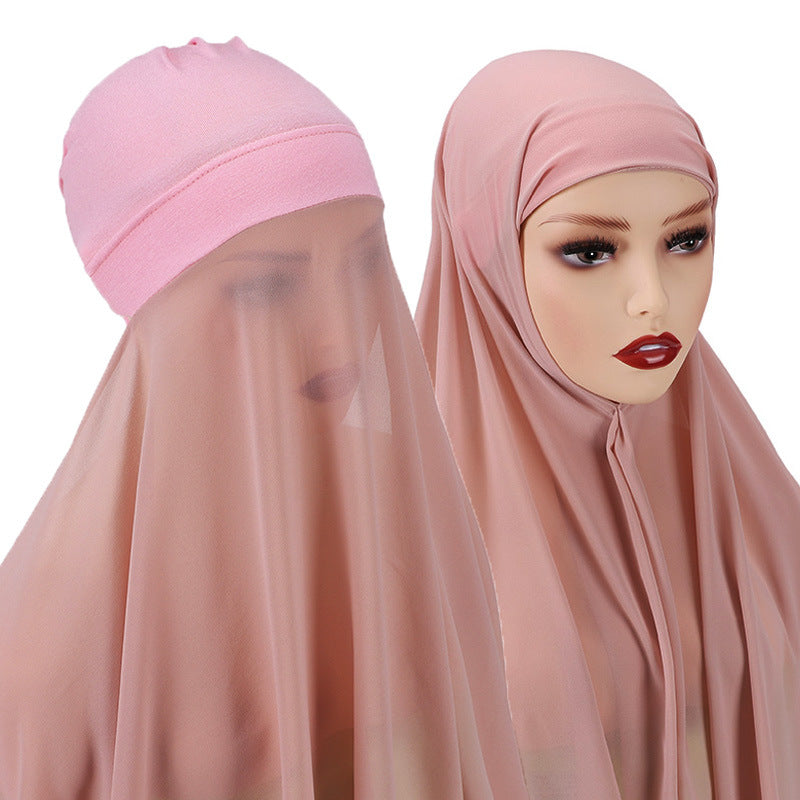 Instant chiffon hijab - Hallafa Instant chiffon hijab! Slip on in seconds—so you can be out the door in no time flat! This lightweight, breathable piece is perfect for keeping it comfy and chic. · Material: Pearl Chiffon· Size(CM): 70CM #