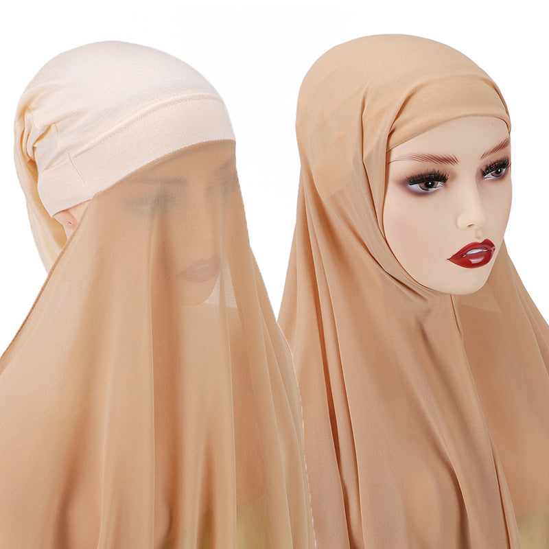 Instant chiffon hijab - Hallafa Instant chiffon hijab! Slip on in seconds—so you can be out the door in no time flat! This lightweight, breathable piece is perfect for keeping it comfy and chic. · Material: Pearl Chiffon· Size(CM): 70CM #