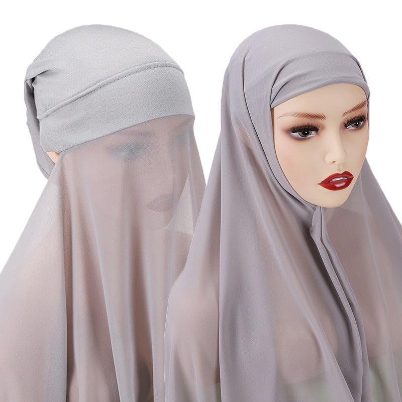 Instant chiffon hijab - Hallafa Instant chiffon hijab! Slip on in seconds—so you can be out the door in no time flat! This lightweight, breathable piece is perfect for keeping it comfy and chic. · Material: Pearl Chiffon· Size(CM): 70CM #