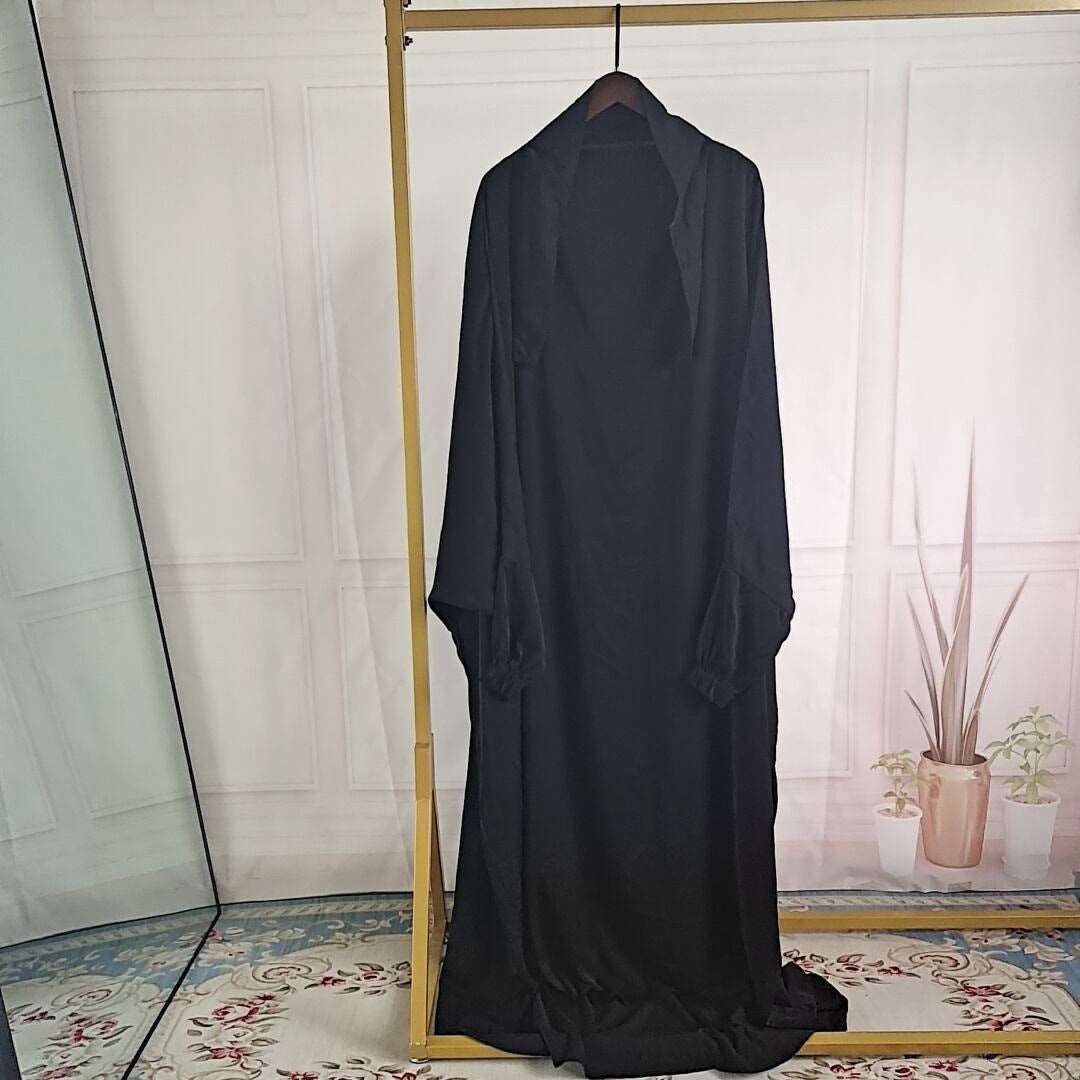 "Black muslim women abaya/ Jilbab one piece- elastic cuffs."