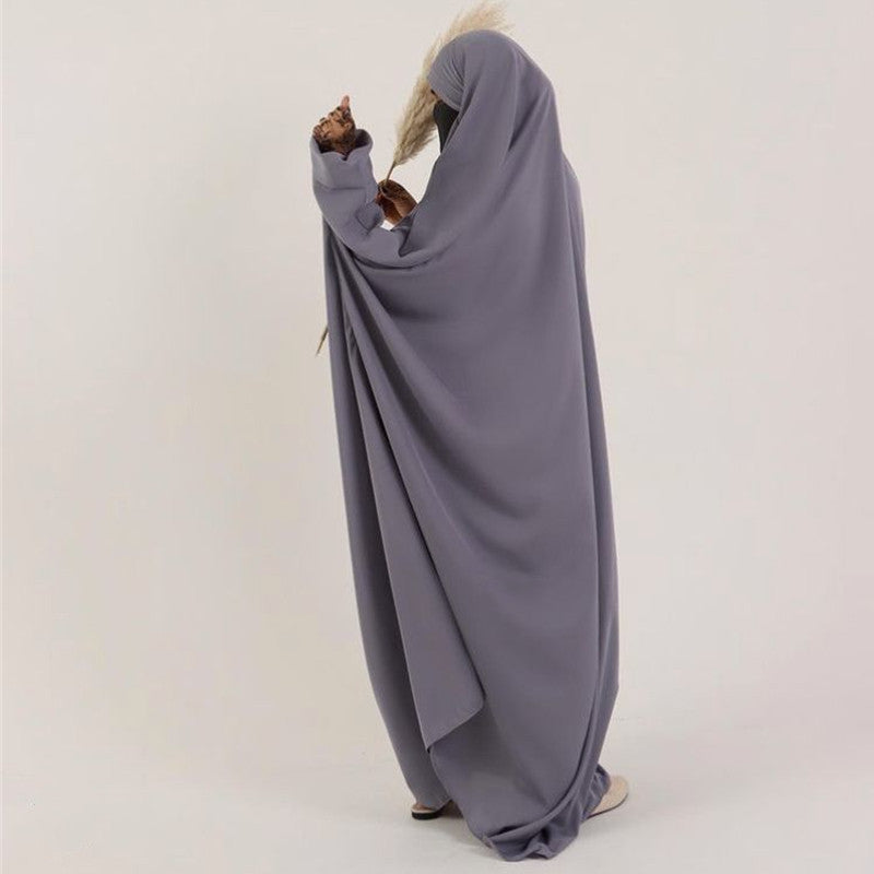 "muslim women fashion jilbab one piece, elastic cuffs."