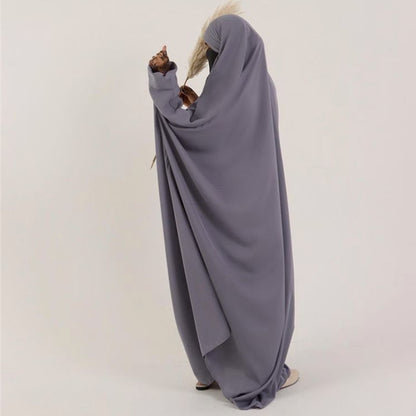 "muslim women fashion jilbab one piece, elastic cuffs."