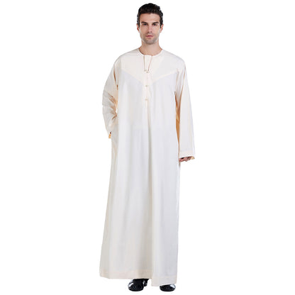 Men's Thobe - Hallafa This Men's Thobe is ideal for your everyday life! · Fabric name: cotton blended Main fabric composition: polyester fiber (polyester) Main fabric composition content: 60 (%) Craft: Woven 1. Choose the larger size if your size between two sizes. Please allow 2-3cm differences due to manual measurement. #