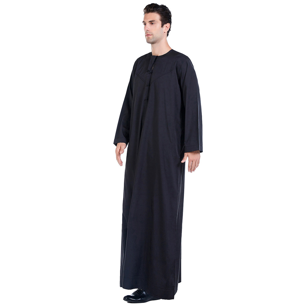 Men's Thobe - Hallafa This Men's Thobe is ideal for your everyday life! · Fabric name: cotton blended Main fabric composition: polyester fiber (polyester) Main fabric composition content: 60 (%) Craft: Woven 1. Choose the larger size if your size between two sizes. Please allow 2-3cm differences due to manual measurement. #