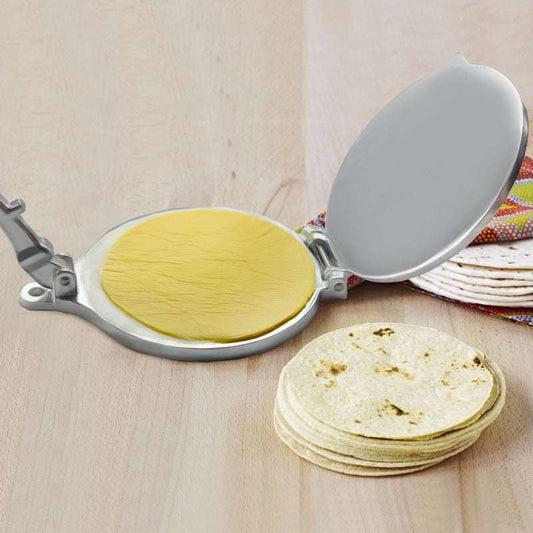 Multi-function bread press - Hallafa Stainless steel Multi-function bread press - make scrumptious flat breads, easily and quickly! Bake your favorites with this press - the perfect way to make tortillas. · Material: aluminum alloy #