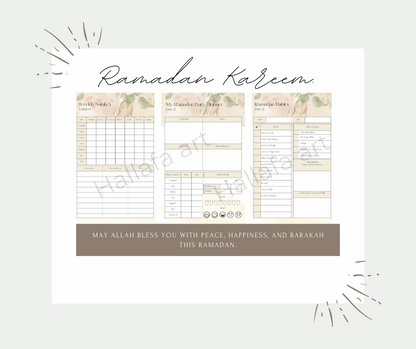 PRINTABLE RAMADAN PLANNER BUNDLE- Hallafa. Ultimate Ramadan Planner Bundle – Stay Organized & Spiritually Focused!