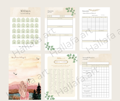 PRINTABLE RAMADAN PLANNER BUNDLE PINK Hallafa. Ultimate Ramadan Planner Bundle – Stay Organized & Spiritually Focused! 🌙
Make this Ramadan truly special with our comprehensive printable planner bundle!