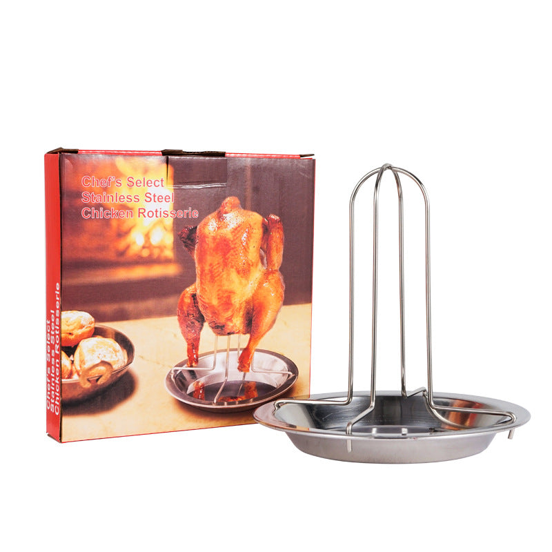 Steel chicken roasting rack - Hallafa Cook tasty meals for your loved ones with our chicken roasting rack. Material: carbon steel Net weight: 115g Grill/pan size: 17.5cm*17.5cm Applicable number: 3-5 people #