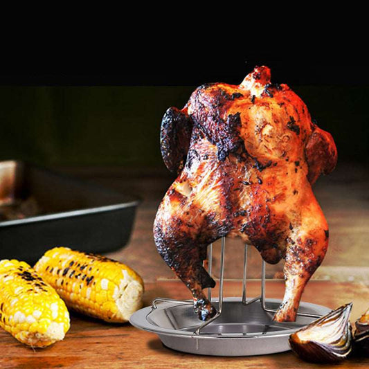 Steel chicken roasting rack - Hallafa Cook tasty meals for your loved ones with our chicken roasting rack. Material: carbon steel Net weight: 115g Grill/pan size: 17.5cm*17.5cm Applicable number: 3-5 people #