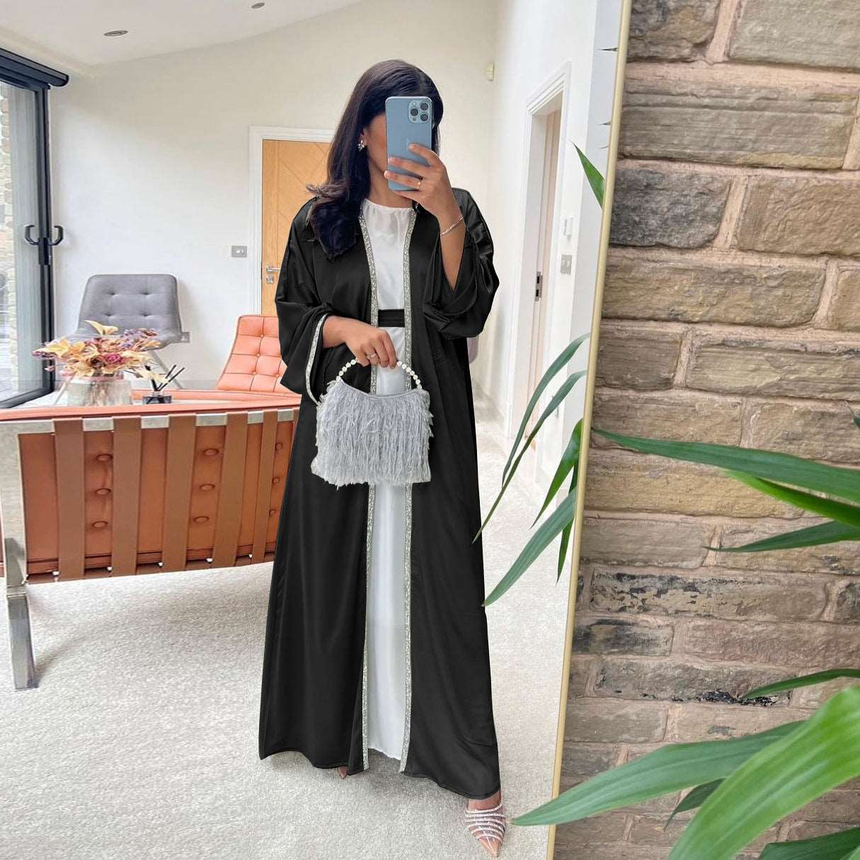 GLAMOUR OPEN ABAYA WITH INNER DRESS