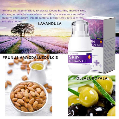 Skin treatment oil for appearance of scarts and sellulite