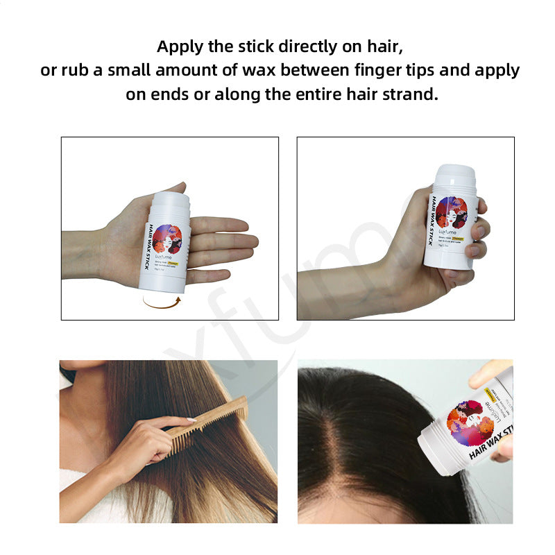 Styling hair wax stick - Hallafa Create stylish looks with ease with this hair wax stick. Get creative with your hair and achieve your desired look with this wax stick, perfect for defining and sculpting strands. Luxfume Styling hair wax stick. Hair texture and luster. Two options: pineapple wax stick, coconut wax stick #