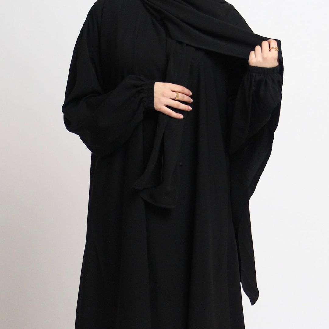 Black Abaya with attached hijab scarf